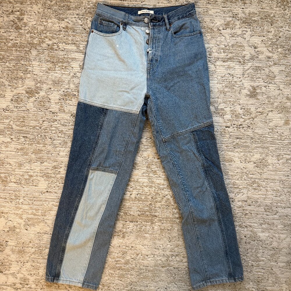 PacSun Patchwork High Rise Mom Jeans Blue‎ Size 26